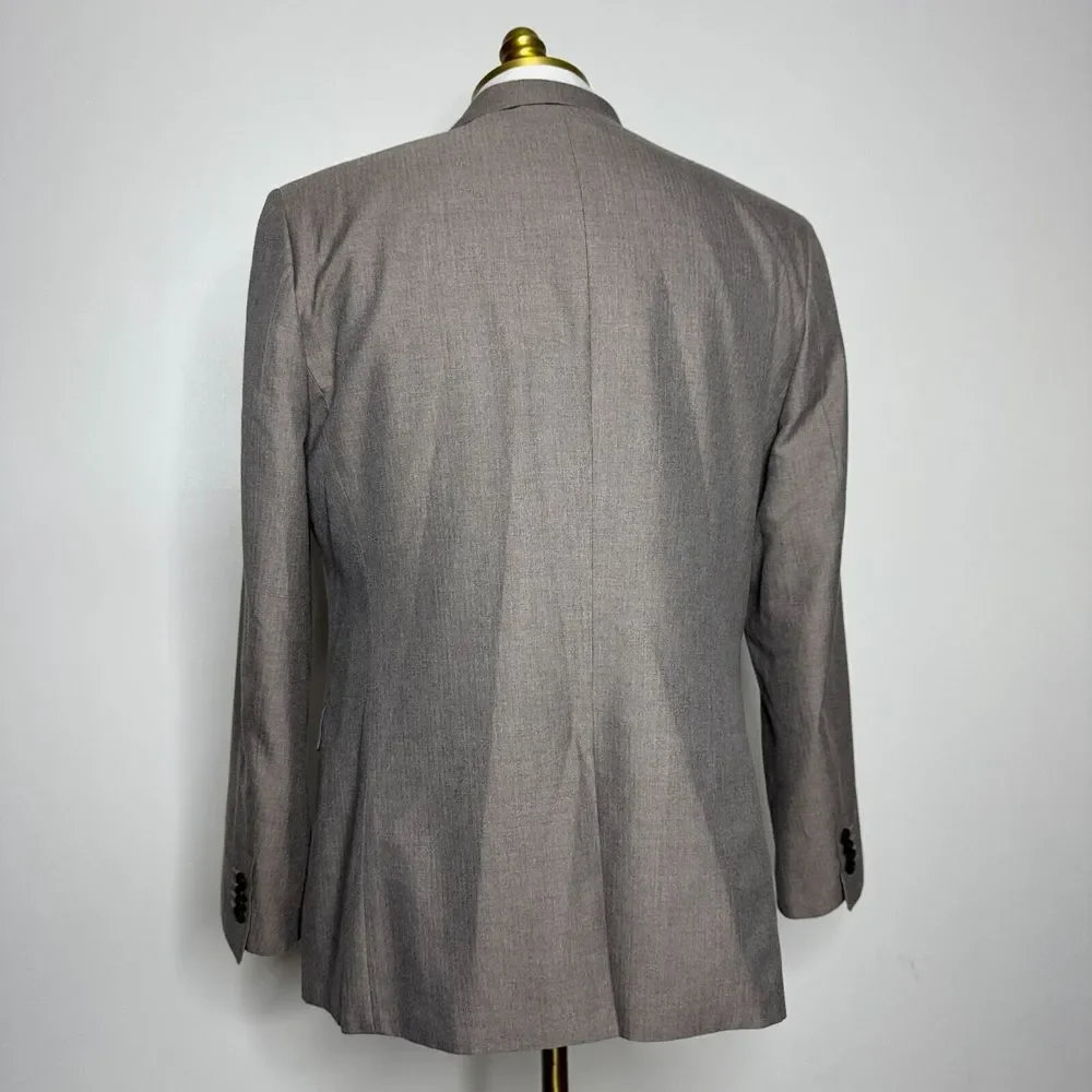 Banana Republic‎ Blazer Mens 44R Slim Fit Brown Herringbone Wool